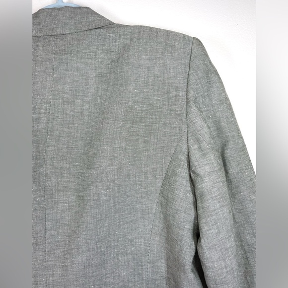NWT KASPER Women’s Gray Double Breasted Three Button Linen Blazer Size 16 - Picture 10 of 14